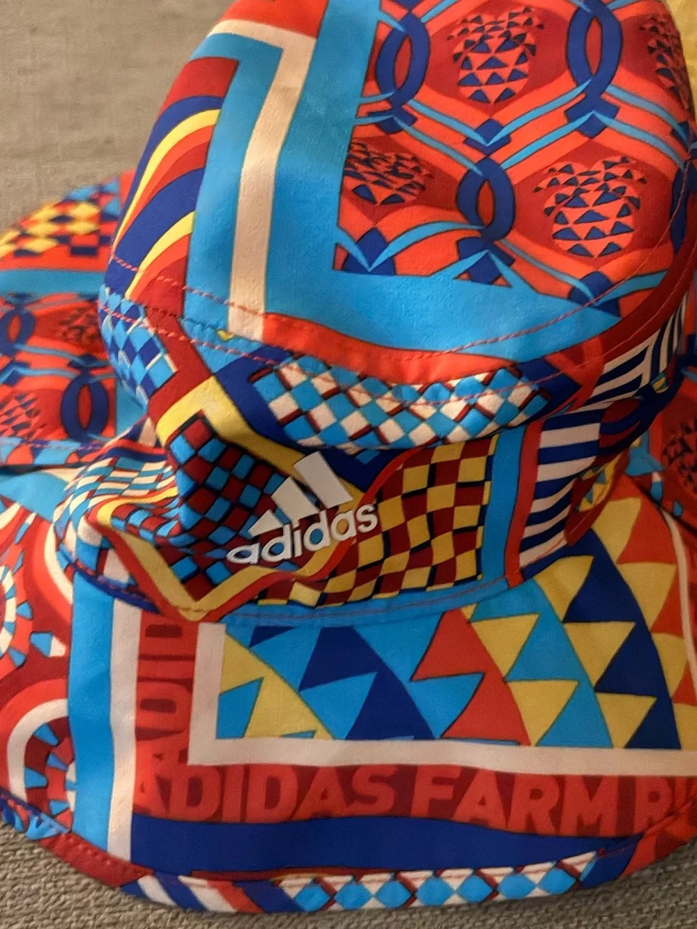 adidas Multicolor Red & Blue Geometric Bucket Hat